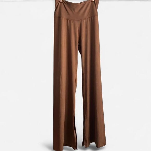 Free People Movement Split Hem Flare Leggings boho athleisure Brown Small - Picture 3 of 6